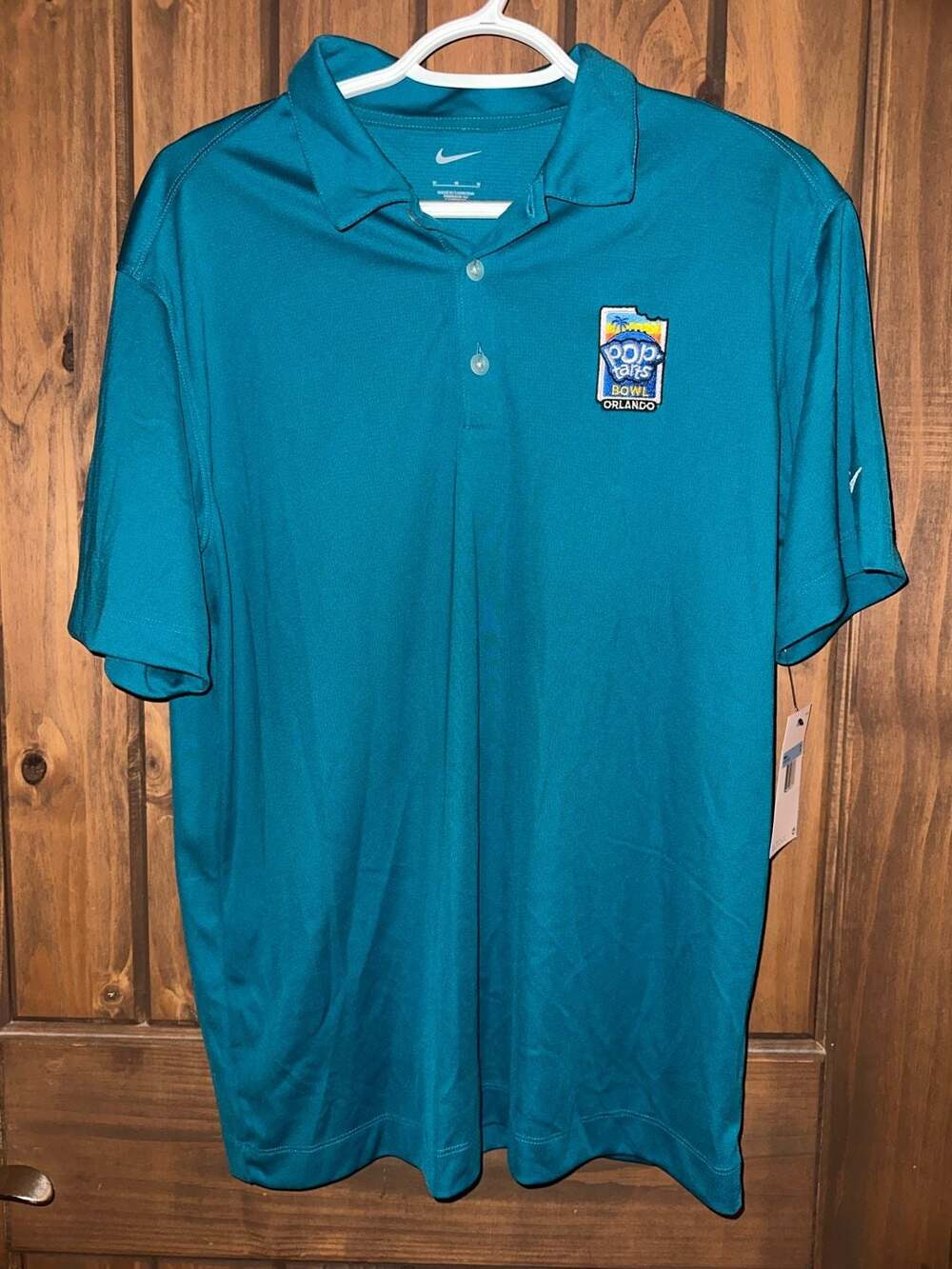 Nike Men's Golf Polo Shirt Pop-Tarts Bowl Orlando Teal Size Medium NWT